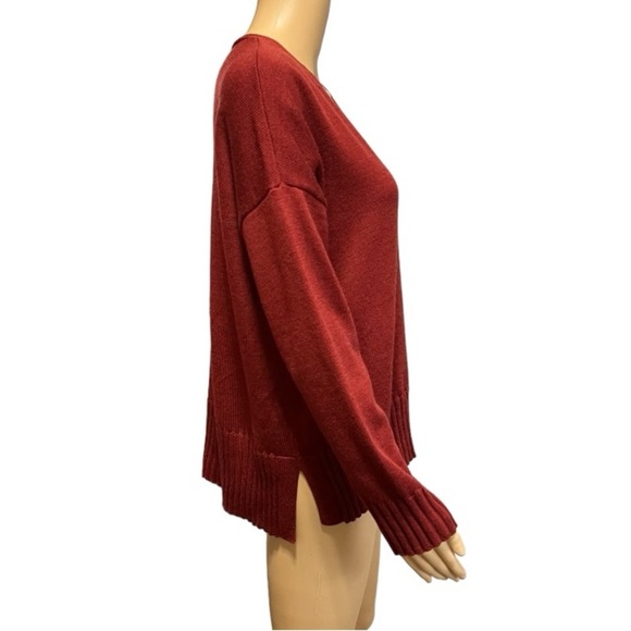 Eileen Fisher Boxy Tight Knit Italian Yarn 100% Extra Fine Merino Wool S/TP - Picture 2 of 6